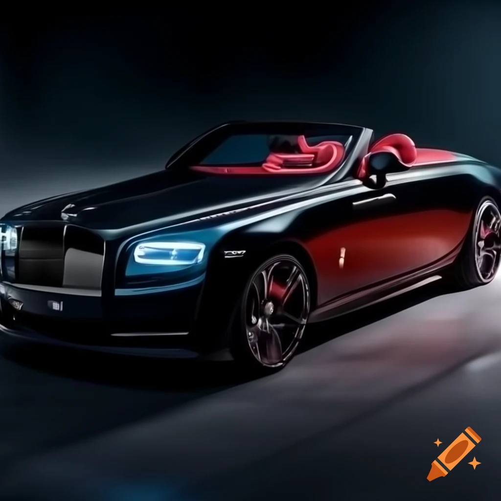 Sleek black and red Rolls-Royce Specter Speedster ready for open-air ride