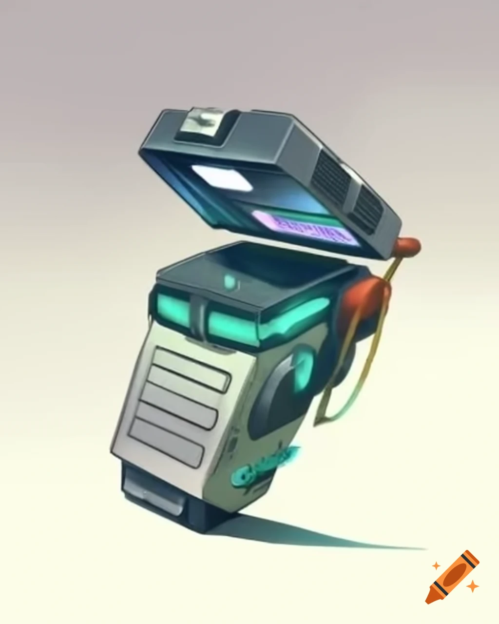 Futuristic palm-sized gadget resembling a sleek Poke'dex