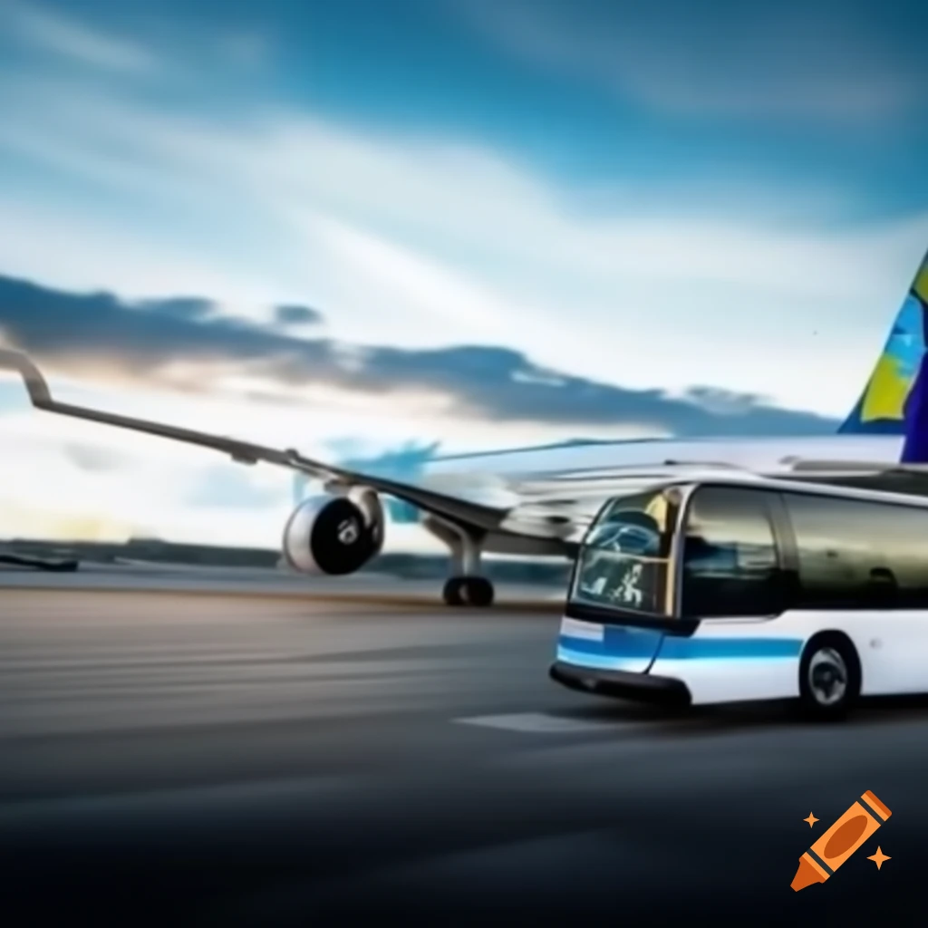 Airport bus approaching parked Airbus A320