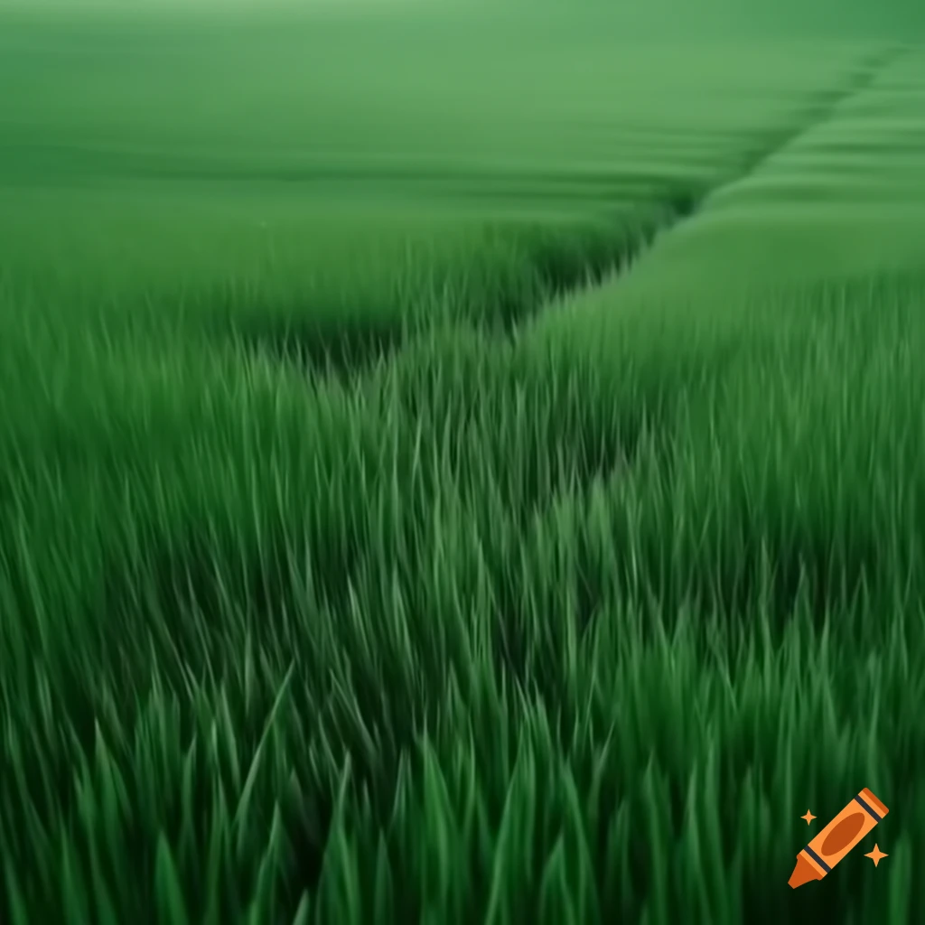 Vast green meadow filled with blades of grass