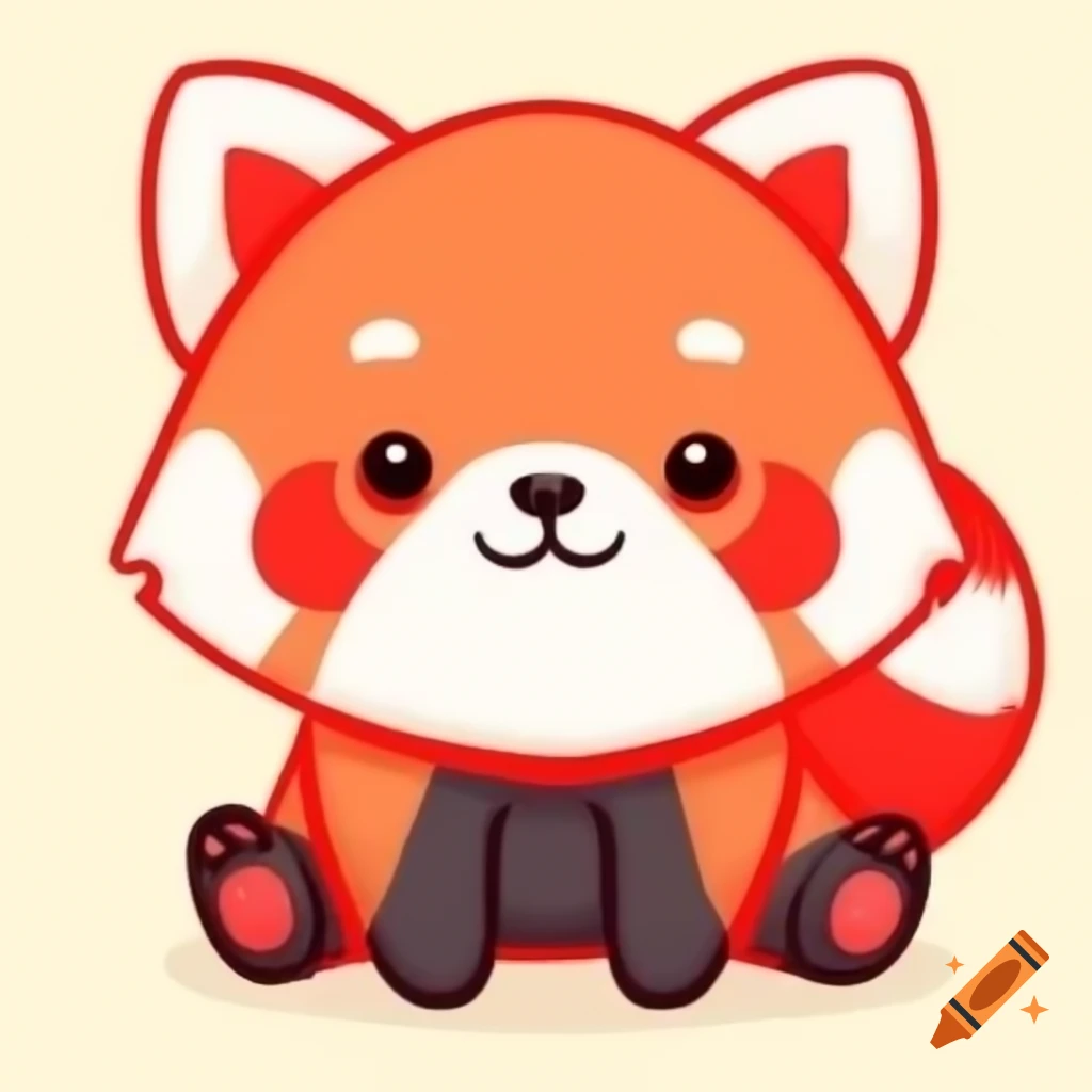 Cute simple drawing of a red panda