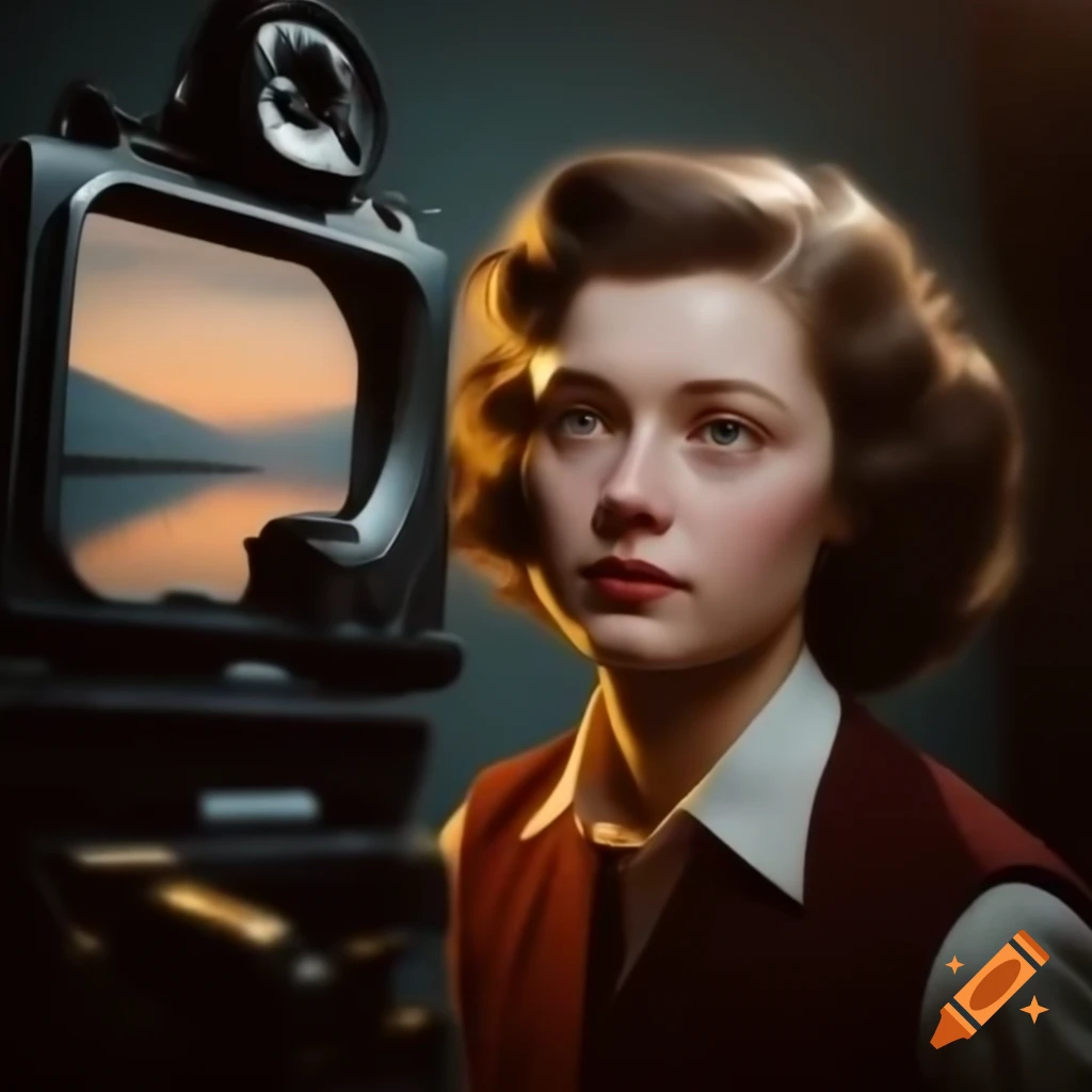Vintage portrait of a young woman showcasing classical beauty