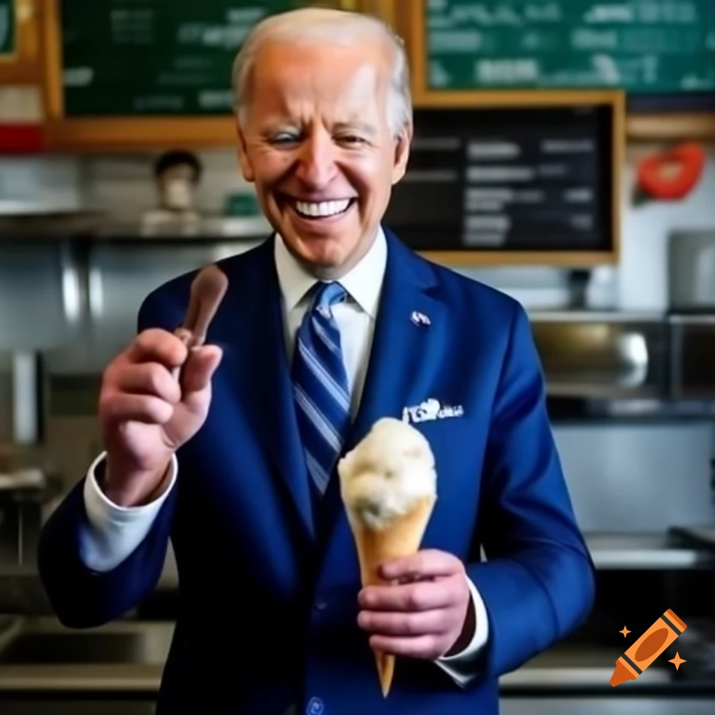 Joe Biden serving ice cream