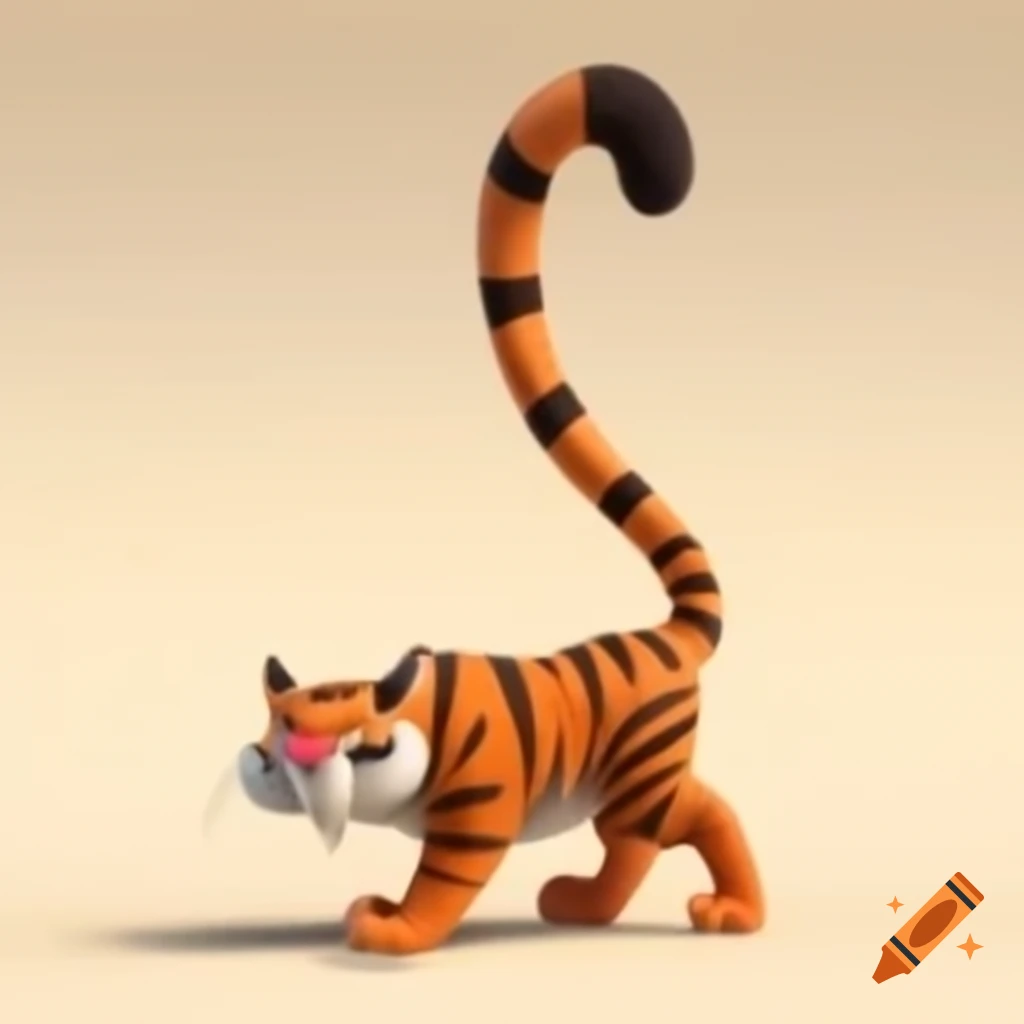 Animated style illustration of a tiger's tail