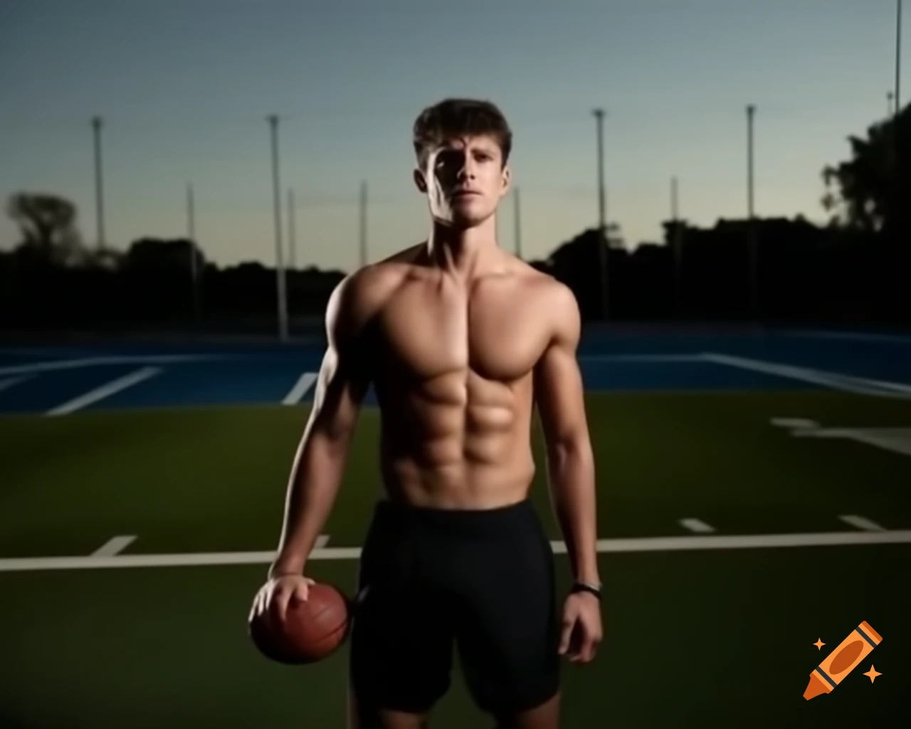 Athletic college male student