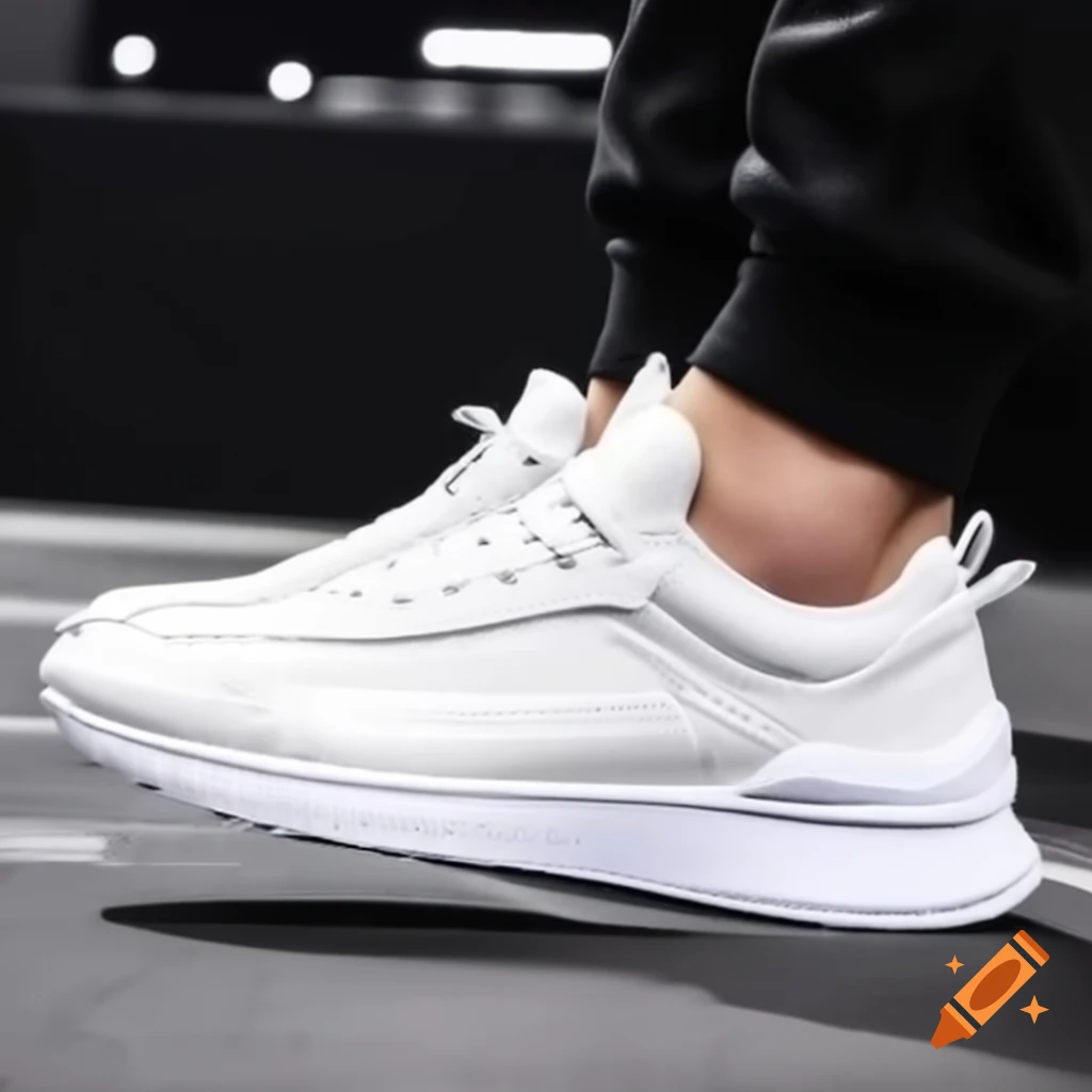 Minimalist white men's casual sneaker, stylish for everyday wear