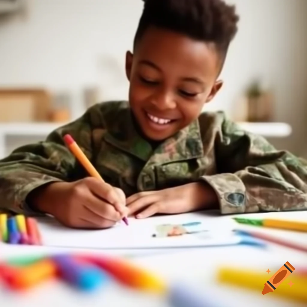 Coloring illustration featuring marine themes with crayons