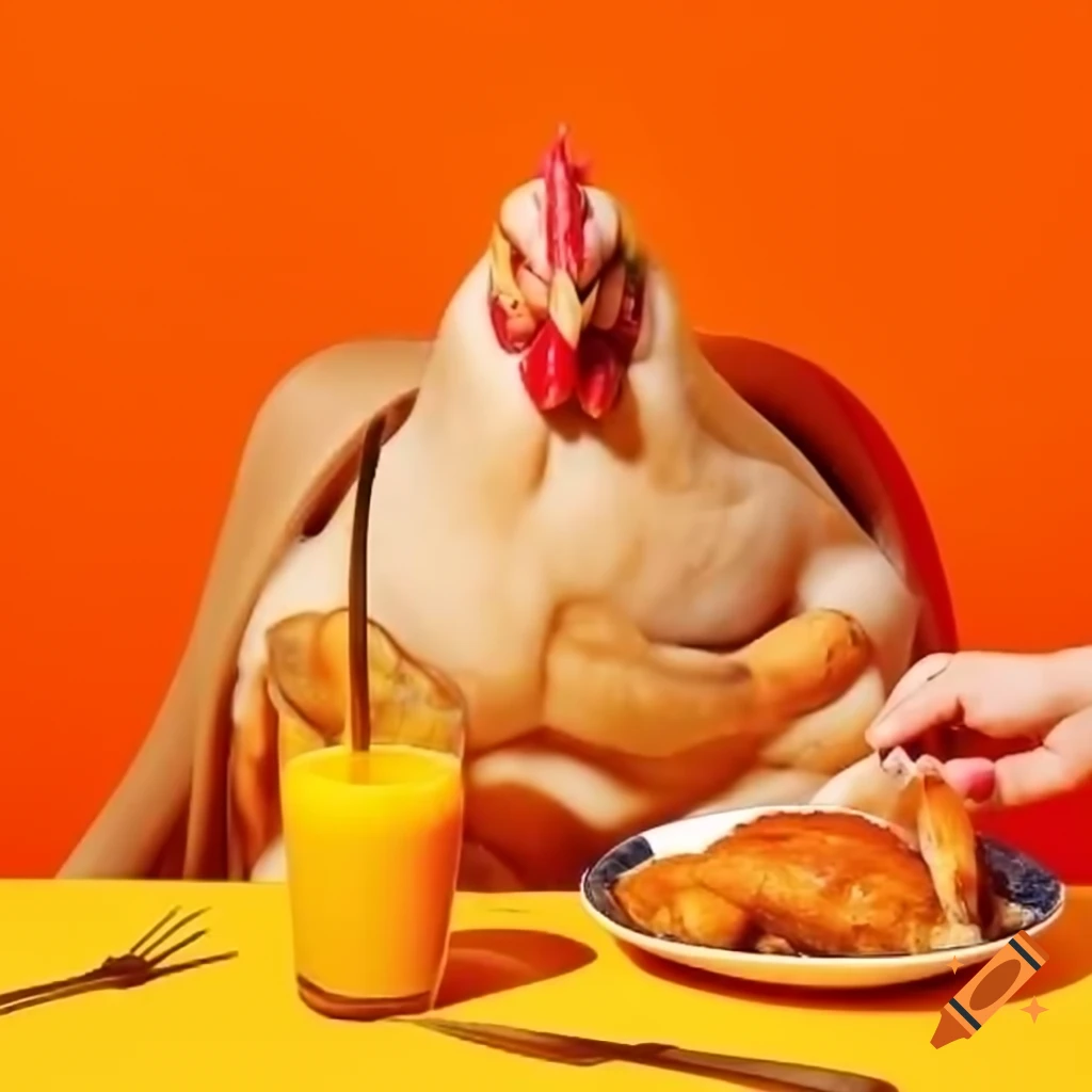 Strong chicken dish with orange sauce or juice