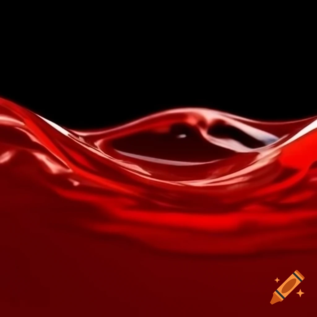 Red liquid with dynamic waving motion