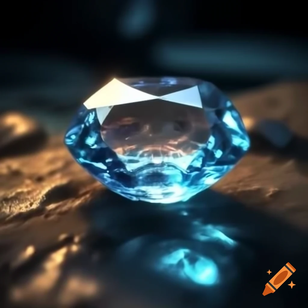 Transparent gemstone on a surface with high quality detail