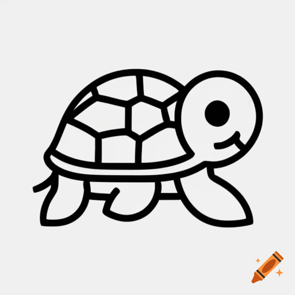 Outline drawing of a turtle