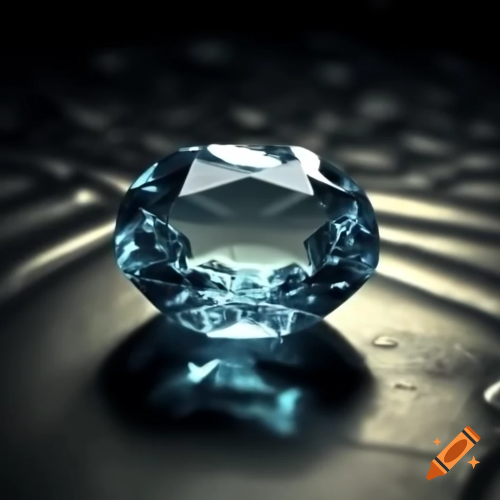 Transparent gemstone on a surface with high quality detail