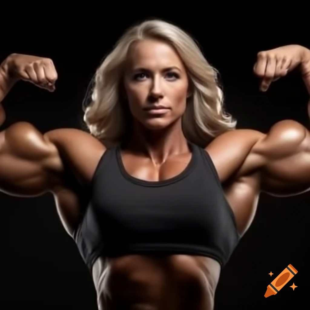 Female bodybuilder showcasing strength and fitness