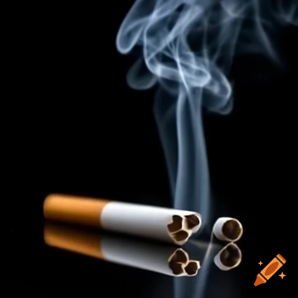 Cigarette smoke on black background