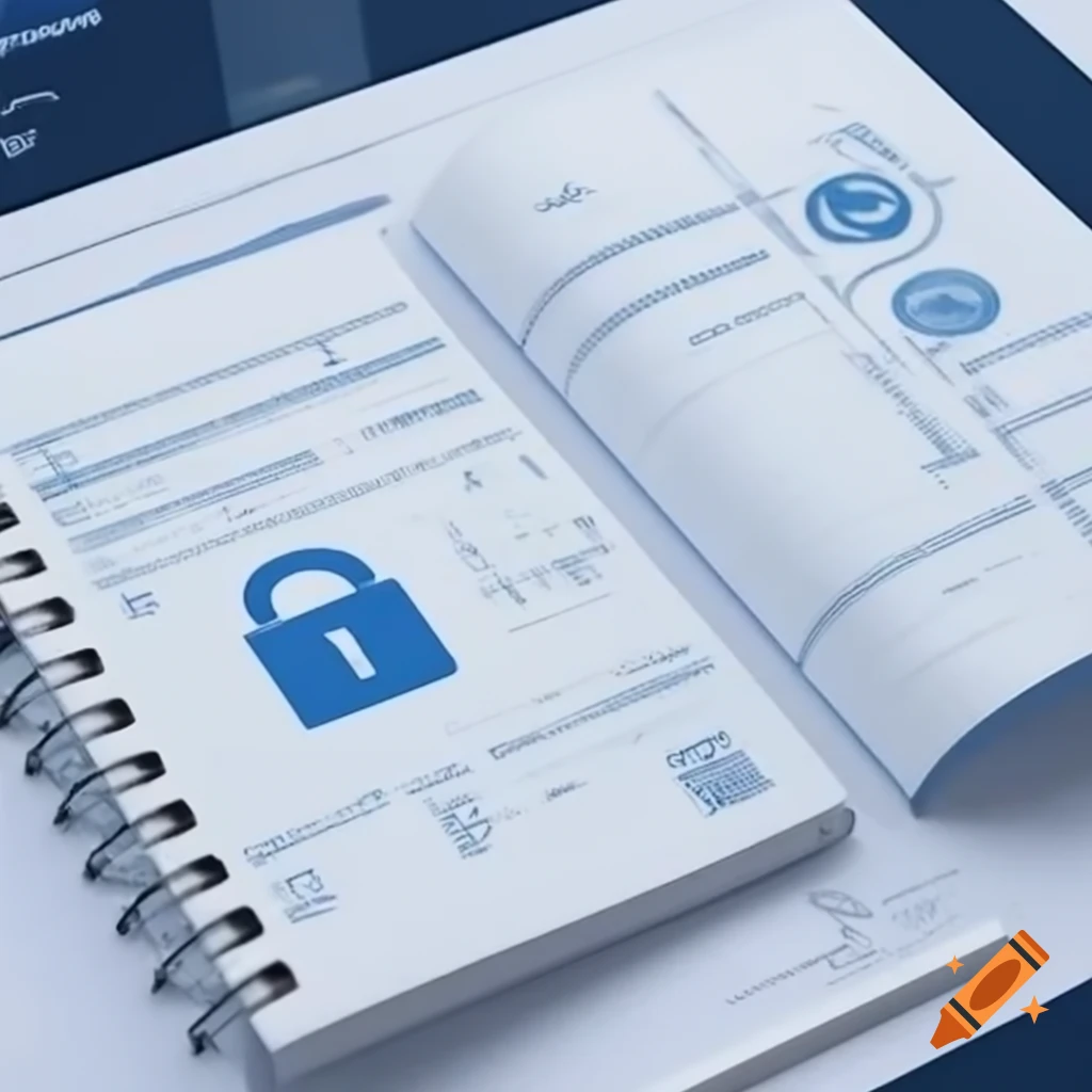Blueprint design of jupyter notebook with code and lock symbol for ...