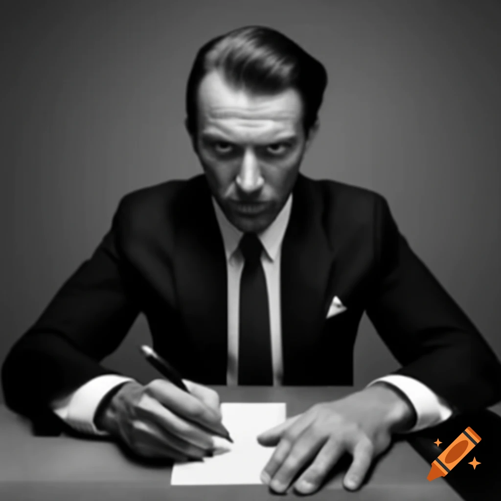 Man in business suit signing petition for social change