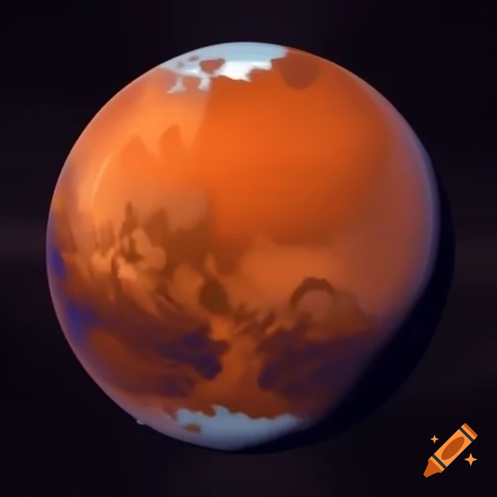 Pixel art representation of Mars