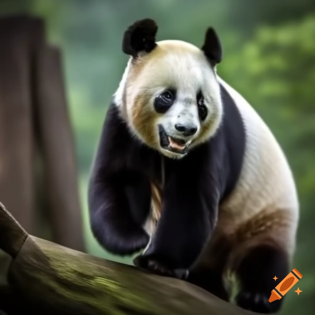 Panda dancing in a playful pose