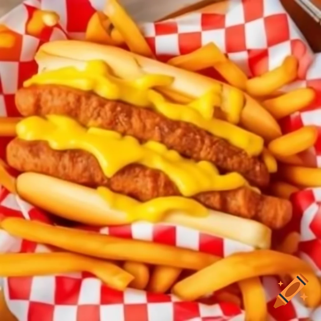 Variety of fast food items arranged on a table