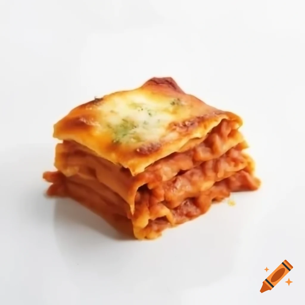 Delicious lasagna on white background