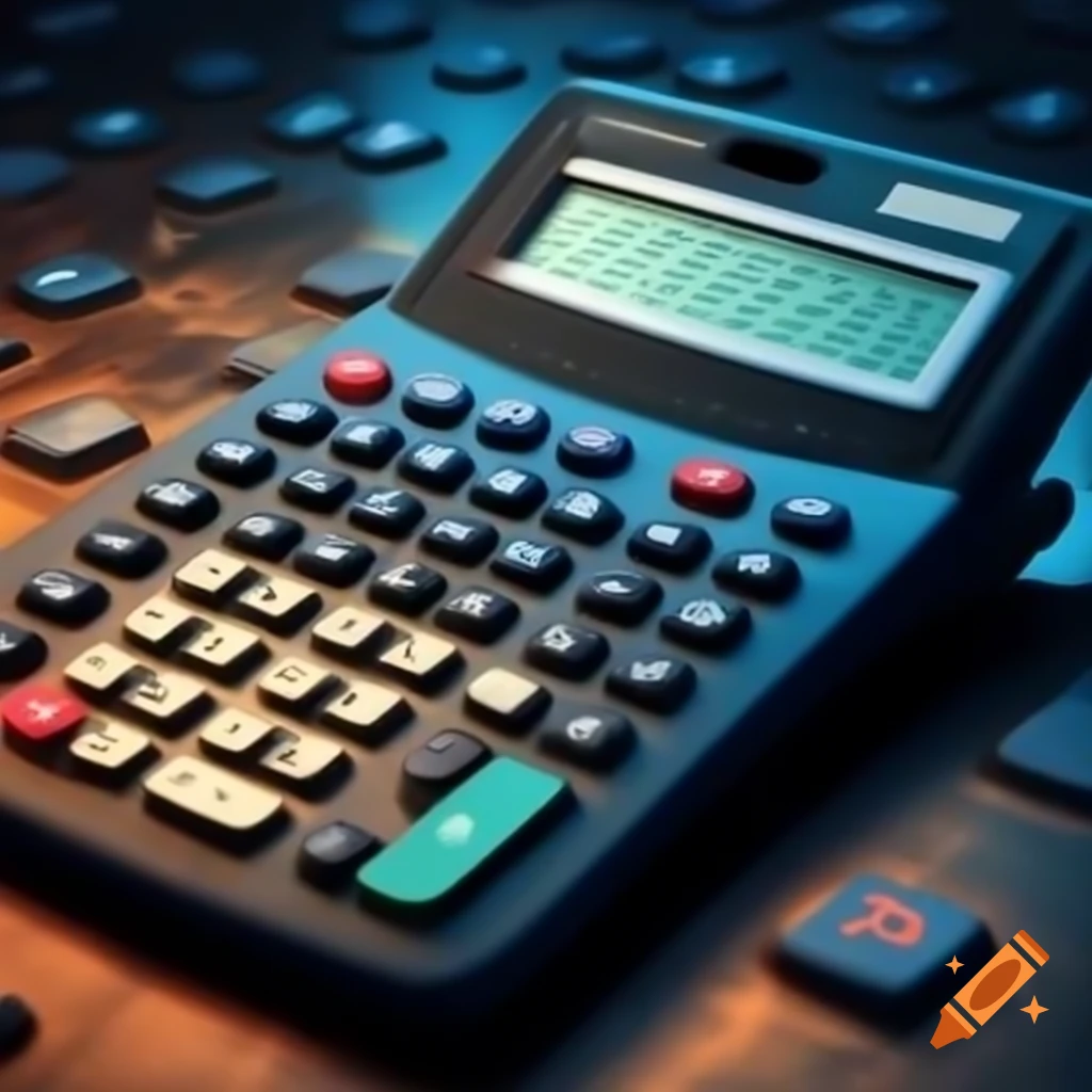 Futuristic calculator named Calculator 2000 designed for multifunctionality