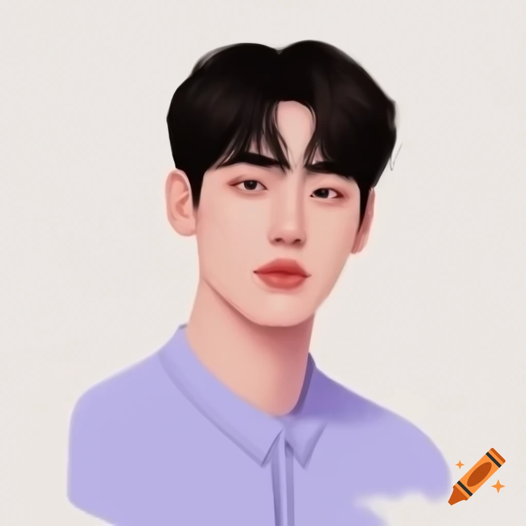 Digital drawing of a character in Korean manhwa style