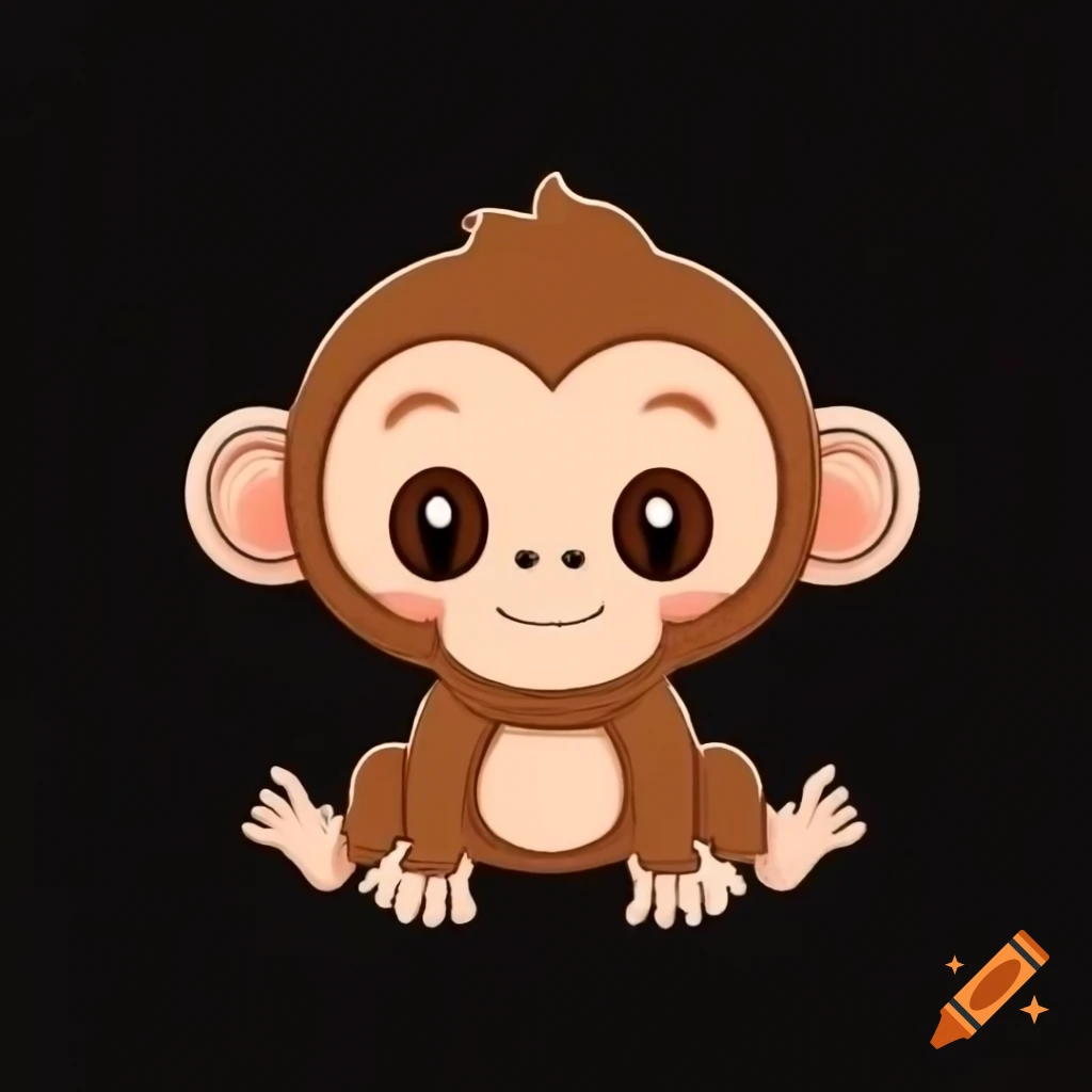 Cute monkey with large expressive eyes