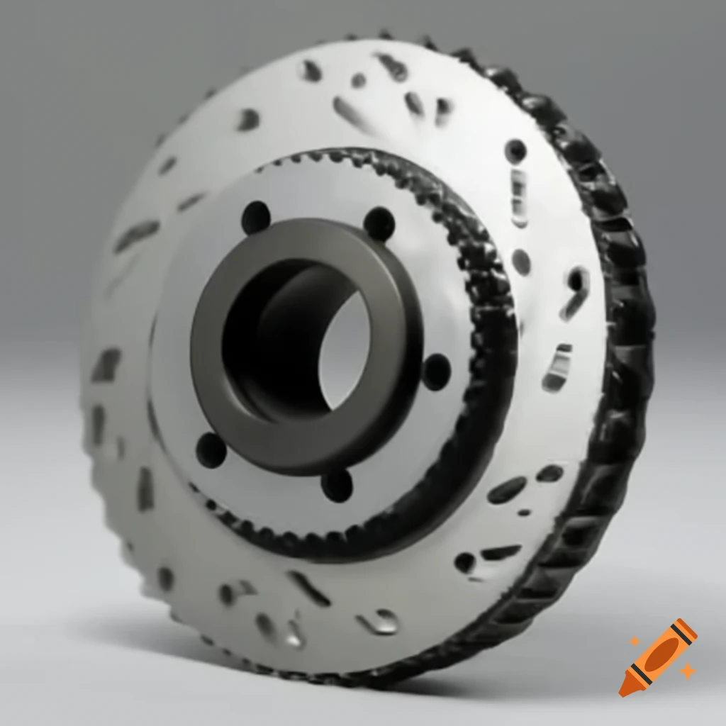 Detailed view of motorcycle brake rotors