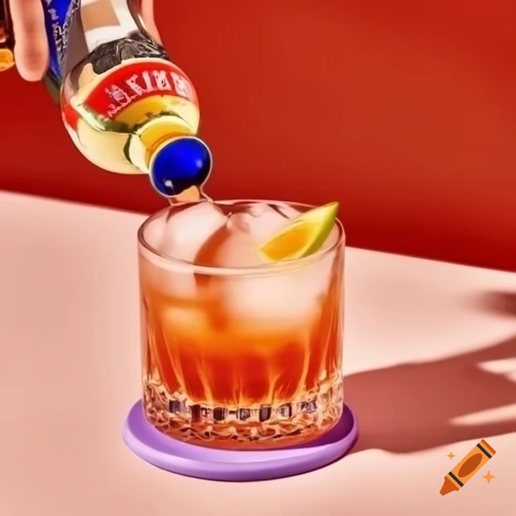 Creative cocktail featuring vibrant colors reminiscent of cleaning liquid