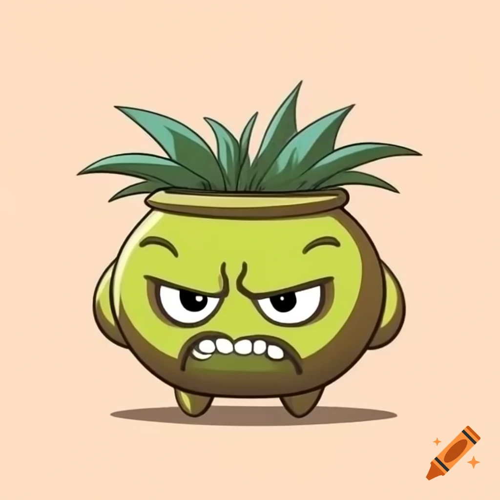 Ghibli style depiction of an angry magical pot on Craiyon