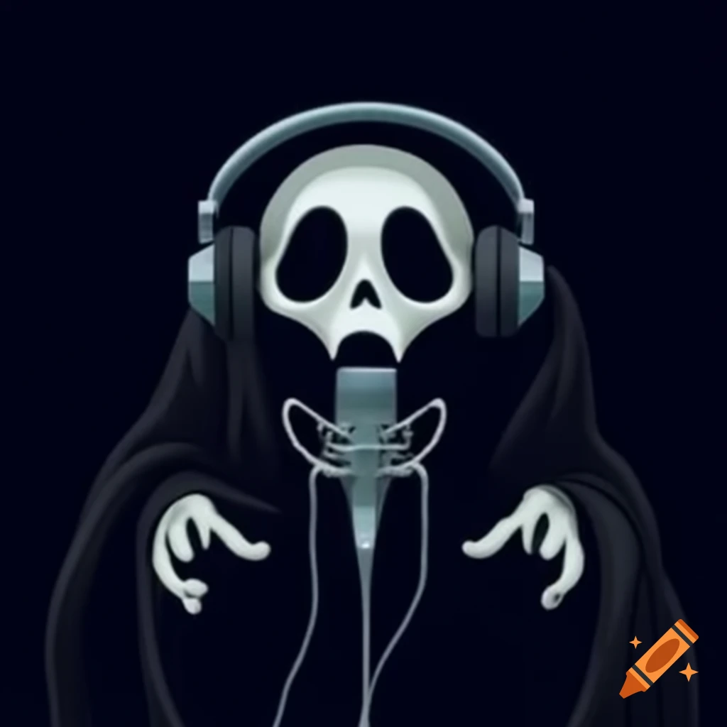 Cartoon microphone design for horror podcast