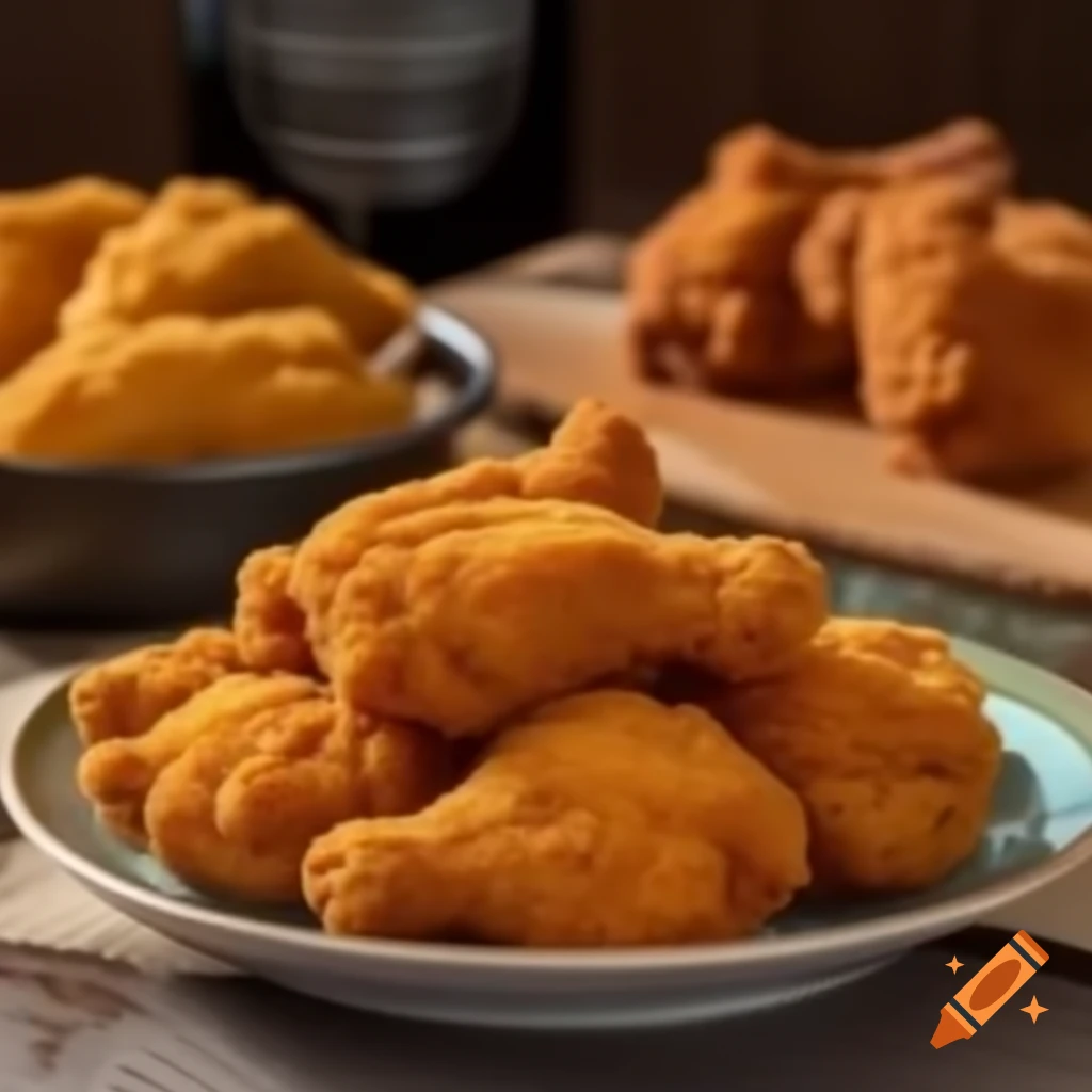 Golden-brown crispy fried chicken on a plate