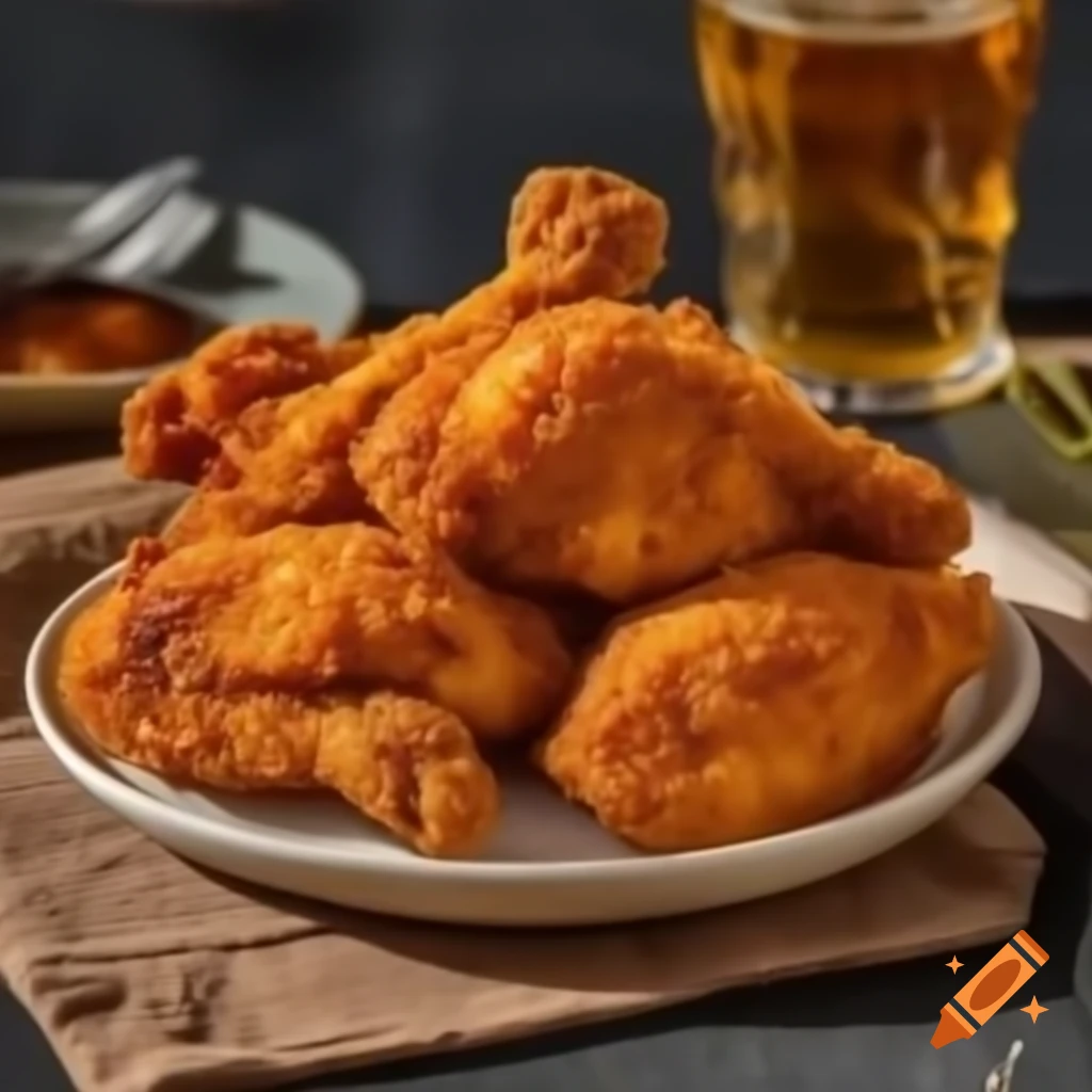 Golden-brown crispy fried chicken on a plate