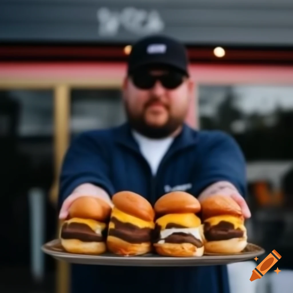 Fast food worker giving free burgers to homeless individuals outside restaurant