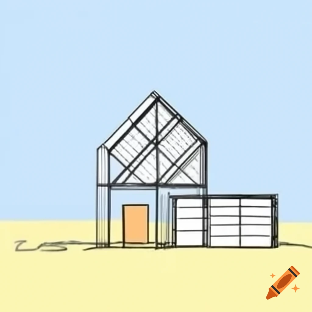 Single-pitched roof house with cube-shaped garage on front right