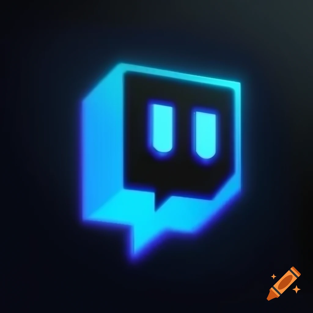 Cool blue Twitch logo on black background