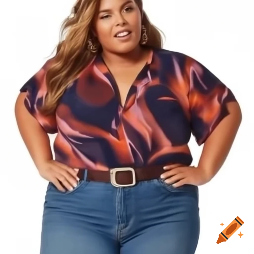 Plus size woman with belt, promoting body positivity