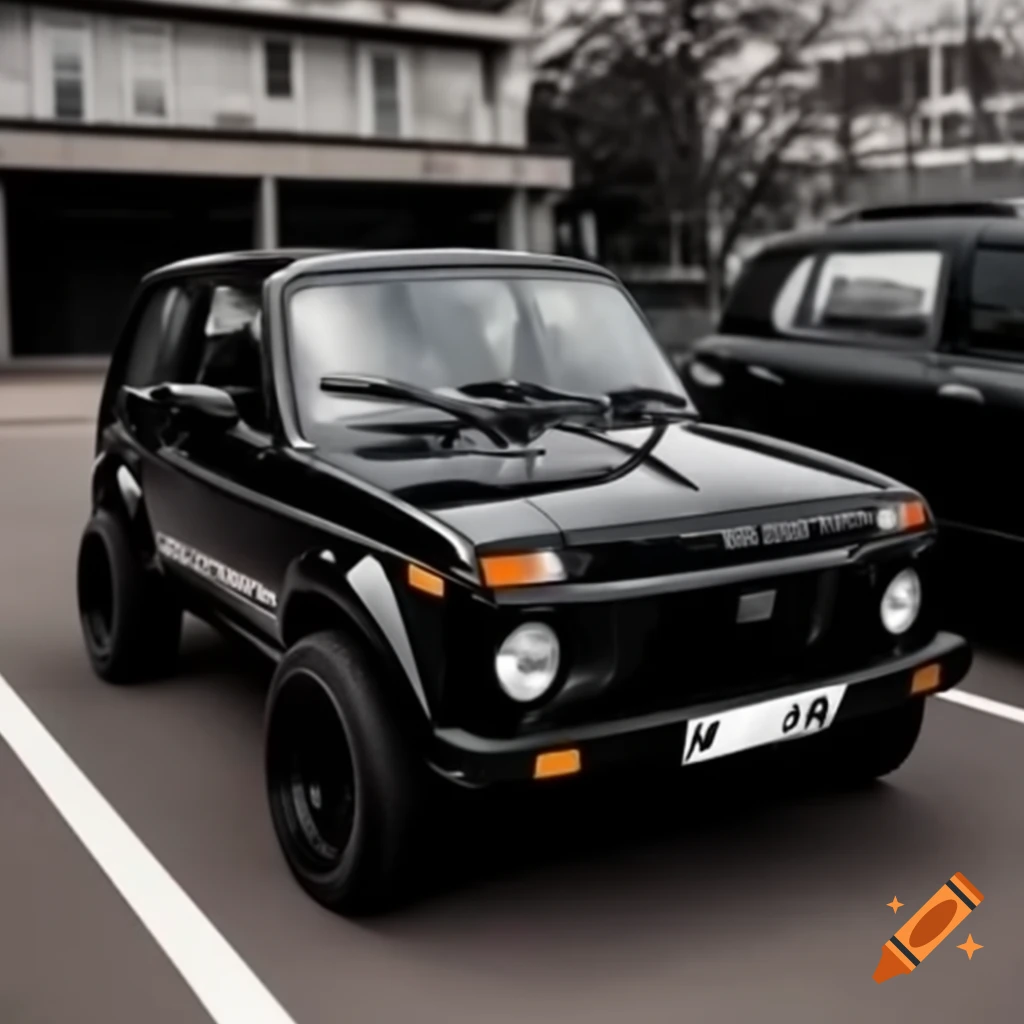 Black Lada Niva 4x4 vehicle