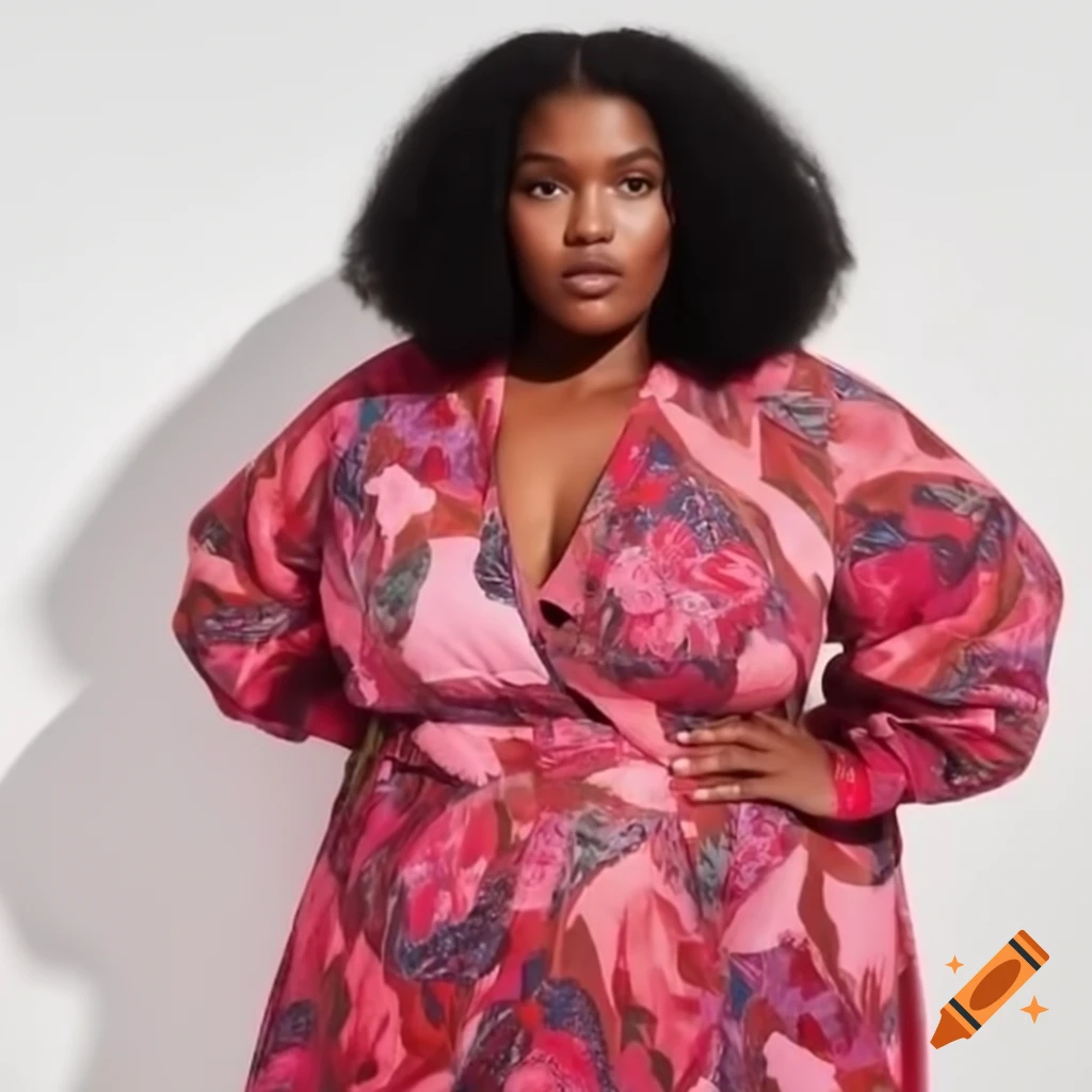 Plus size woman confidently posing