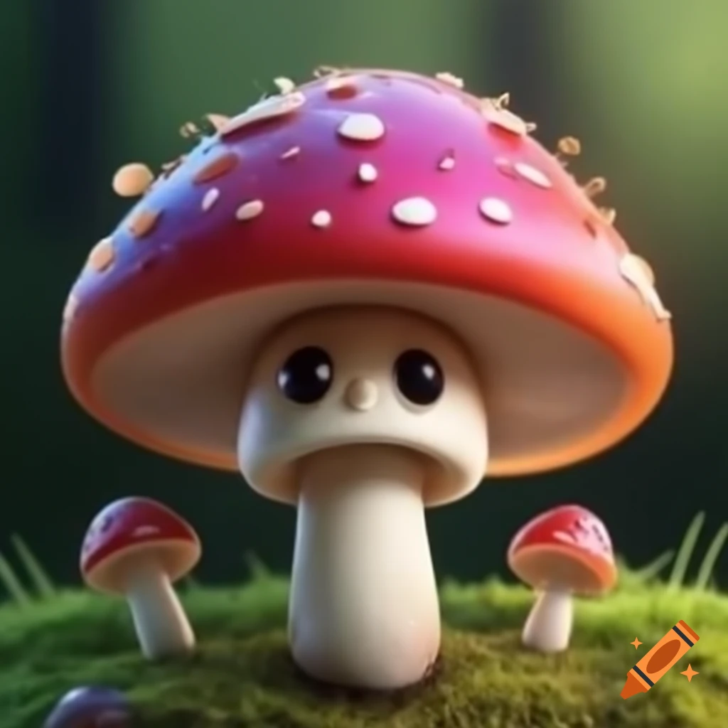 Colorful mushroom in natural setting