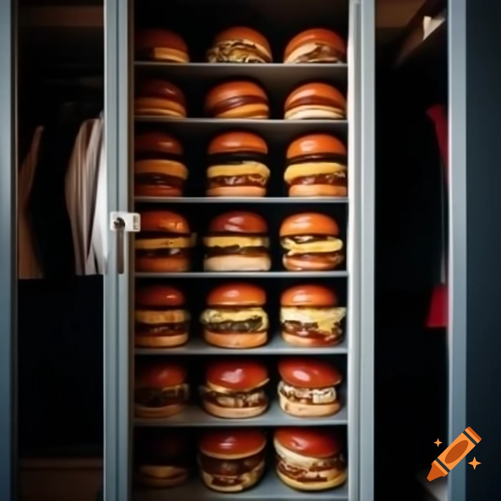 Closet filled with hamburgers