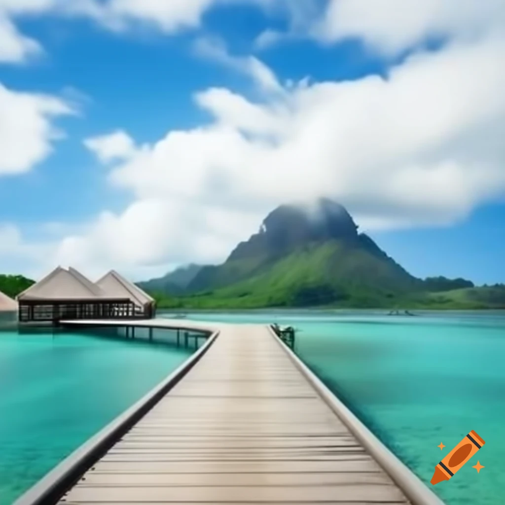 Realistic portrayal of Bora Bora island water captured with an iPhone camera