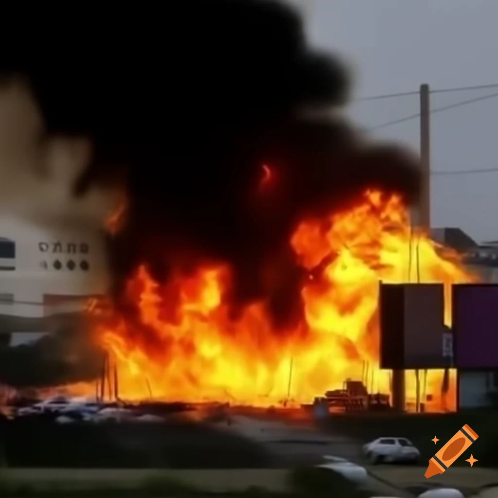 Collision between two Teslas with fire and smoke