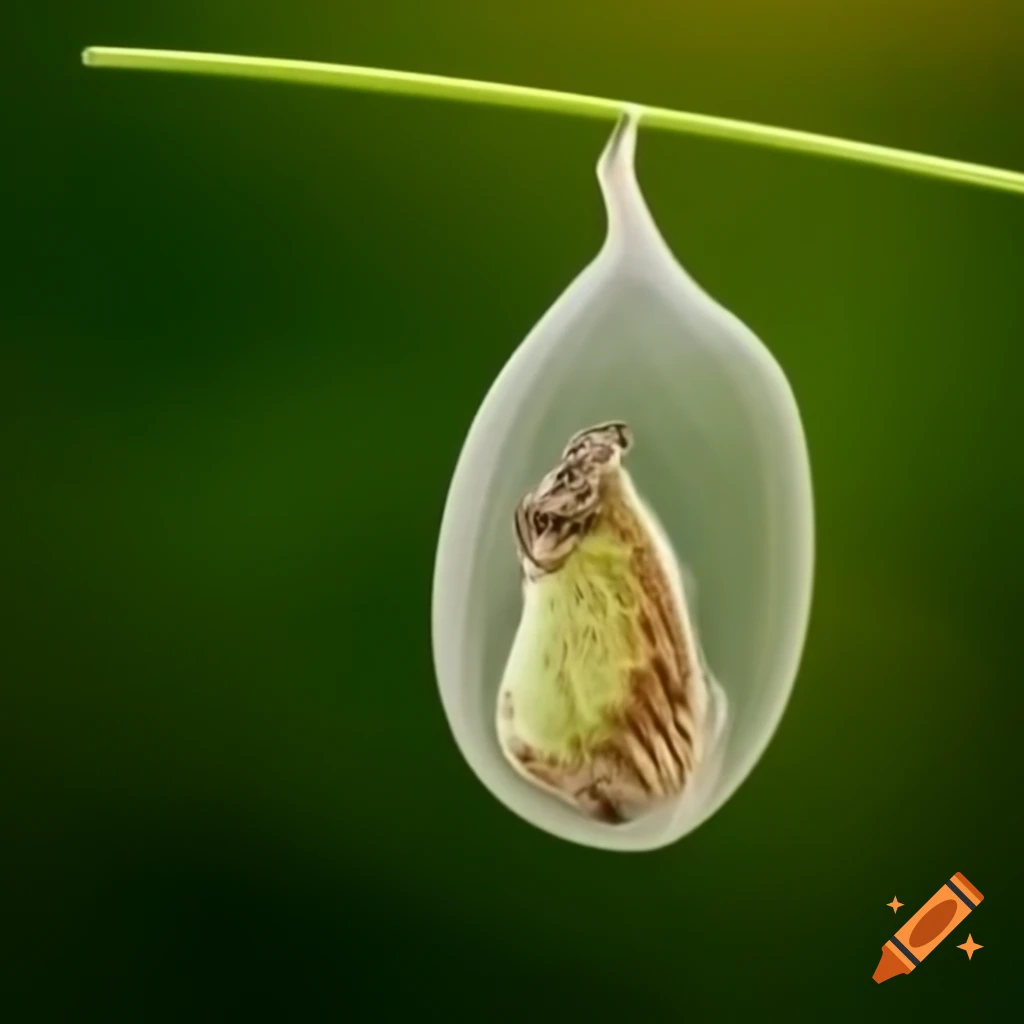 Butterfly emerging from cocoon