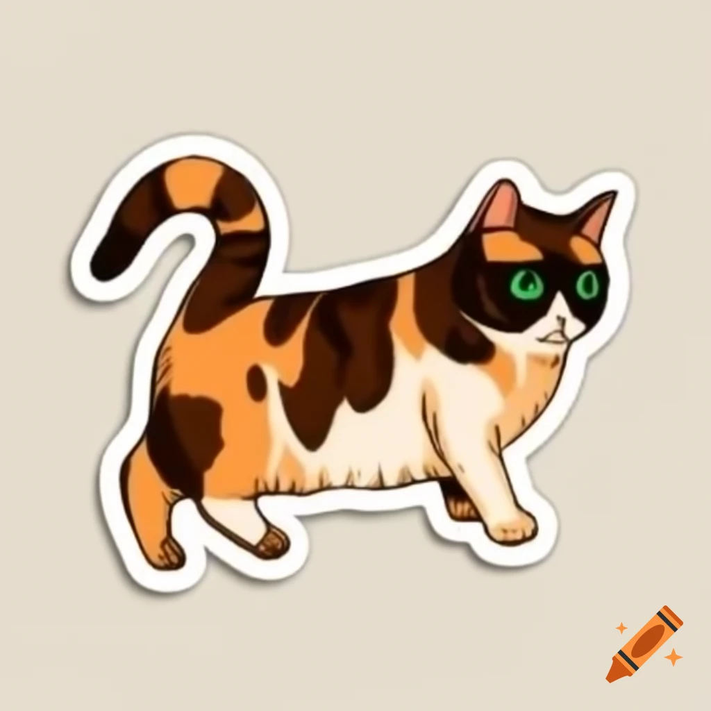 Tortoiseshell cat with green eyes featuring a mix of black, orange, beige, and cream colors