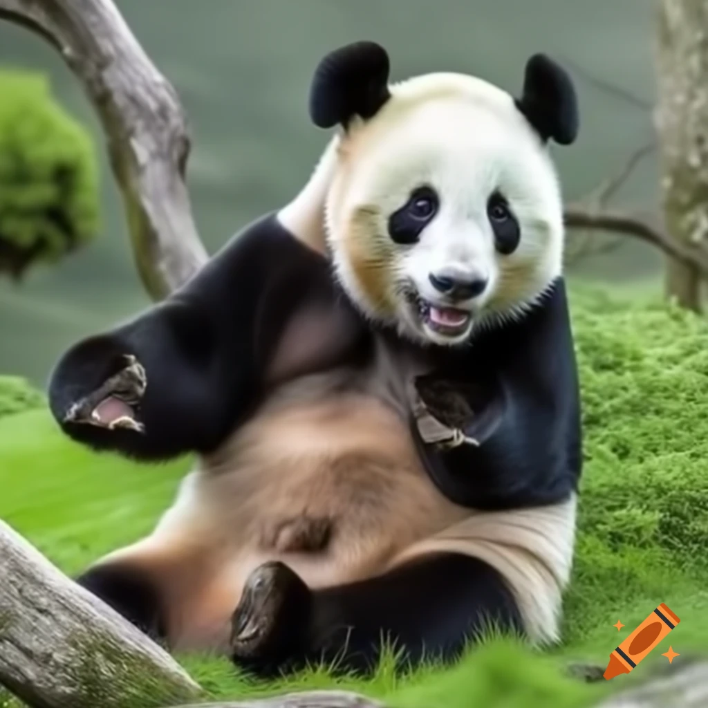 Panda in a natural habitat setting