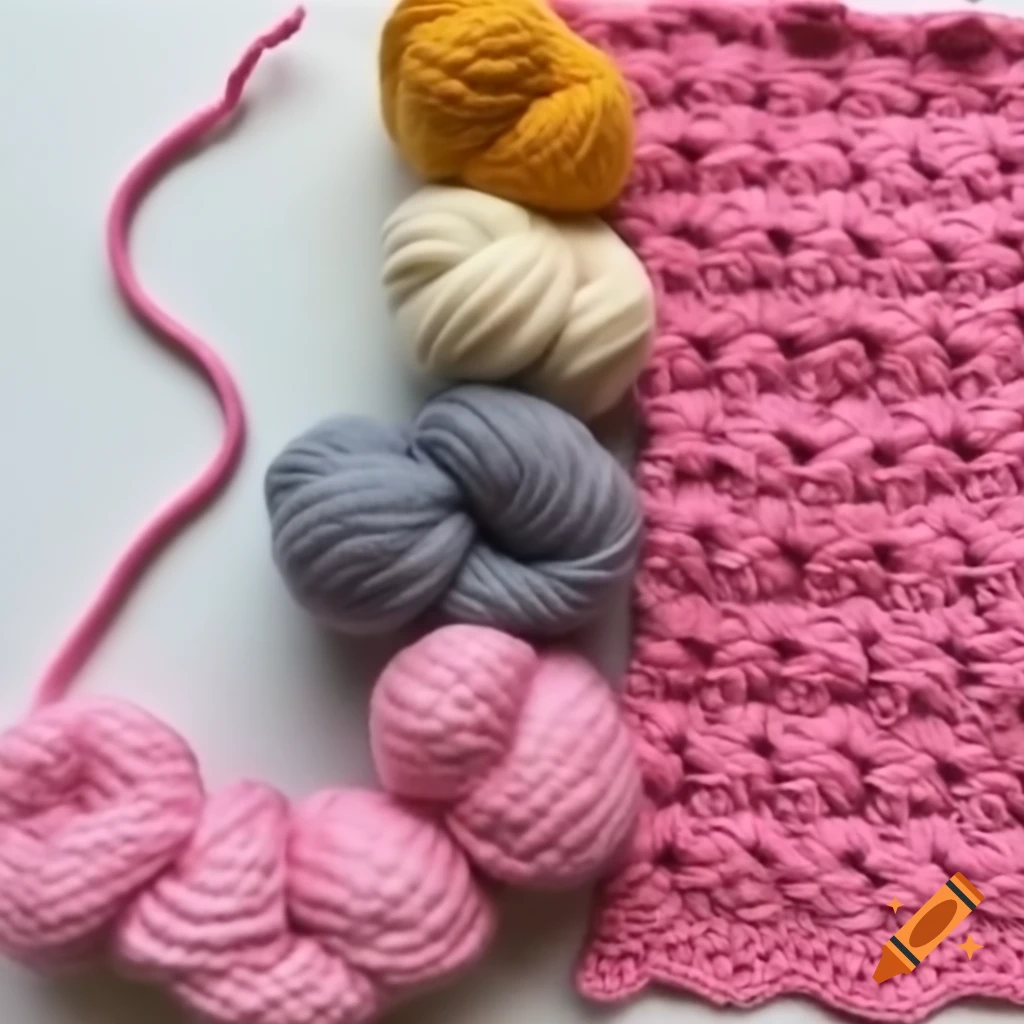 Colorful threads for knitting a pink scarf