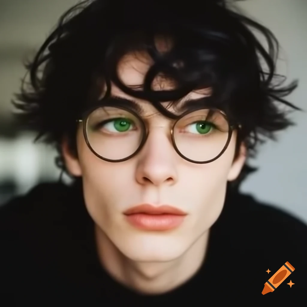 Young male university student with short wavy black hair and striking ...