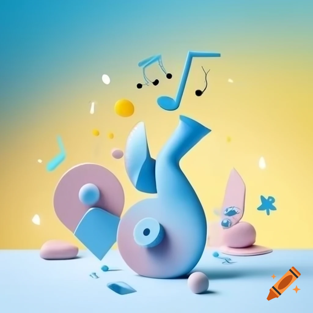 Clay art showcasing pastel-themed charity project for children with musical elements