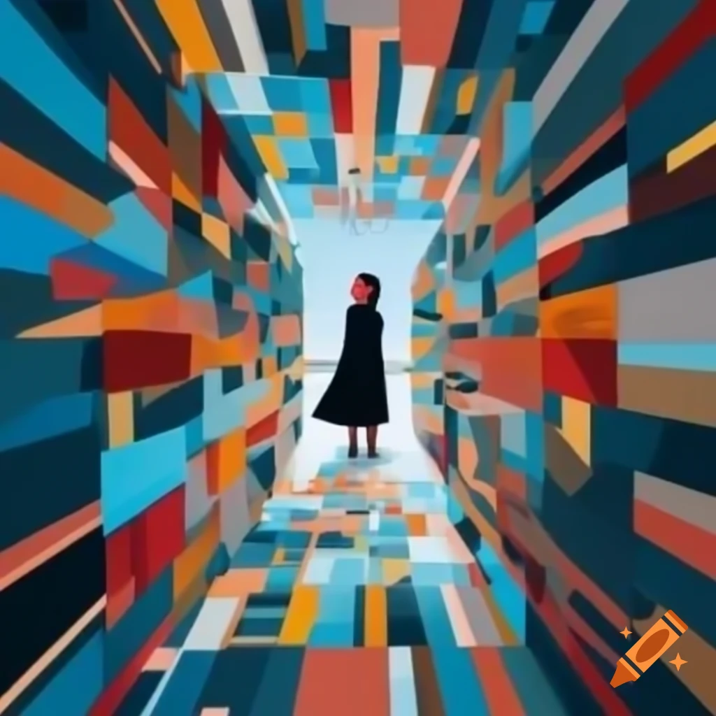 Individual choosing unique path, defying societal norms
